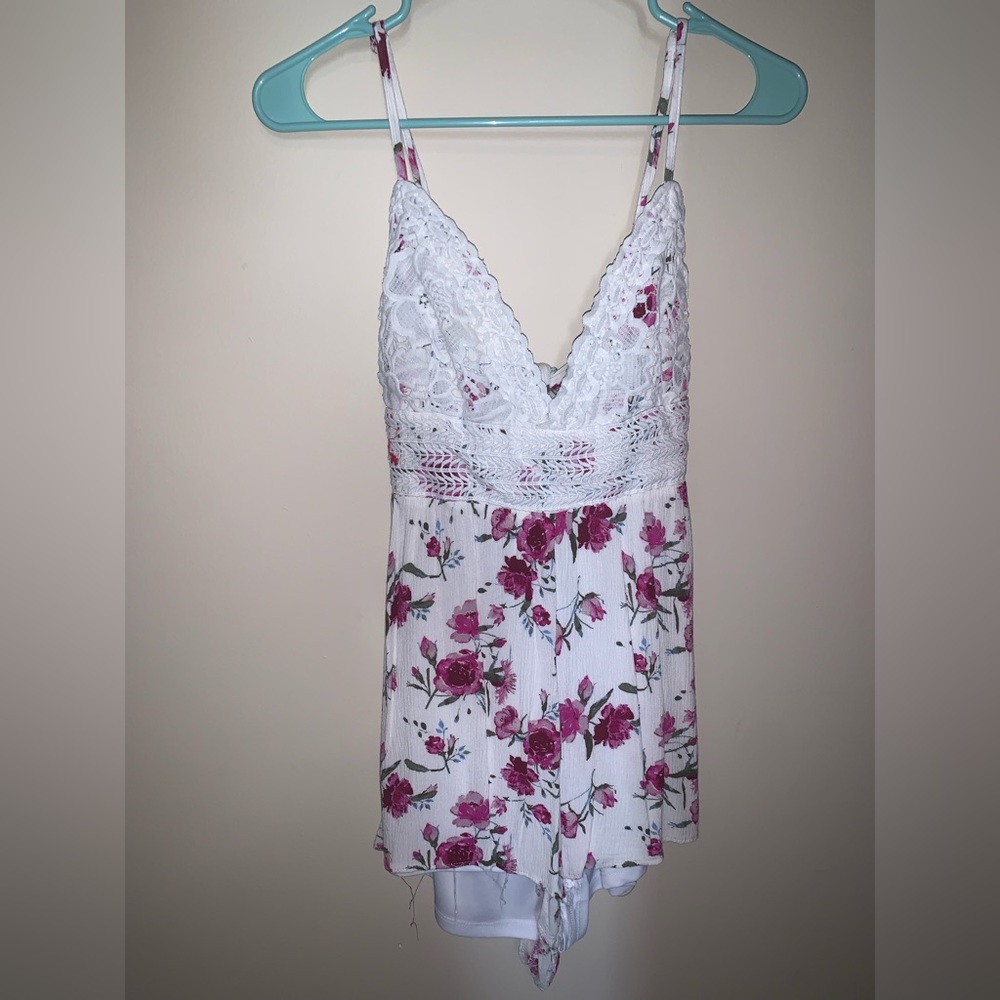 White floral romper